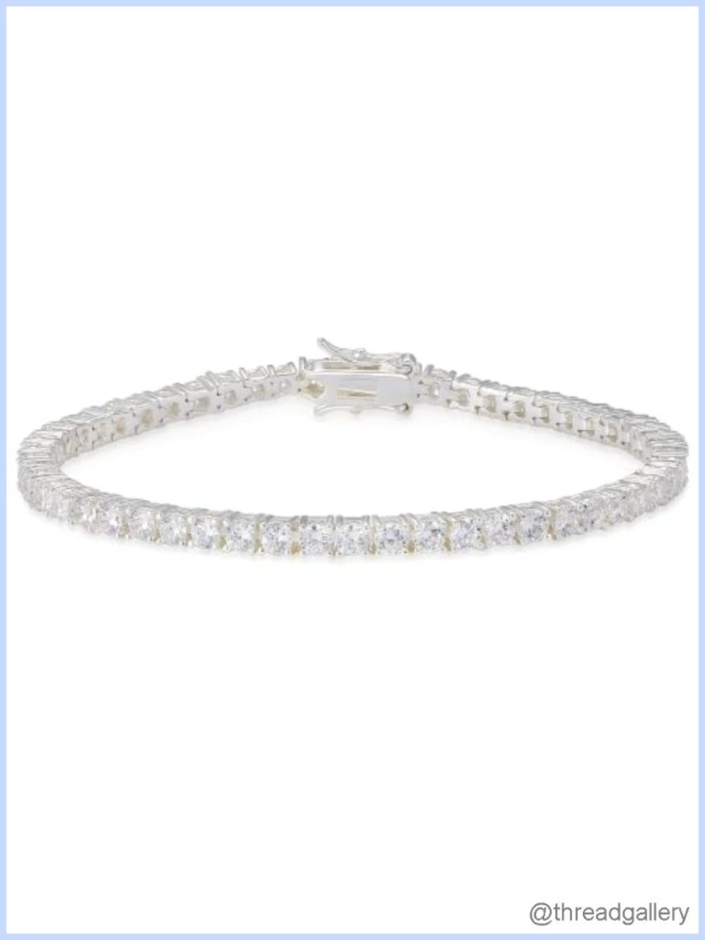 White Gold Plated Cubic Zirconia Classic Tennis Bracelet for Women Men